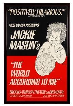 Jackie Mason Signed Broadway Show Poster Personally Owned By Keith Hernandez